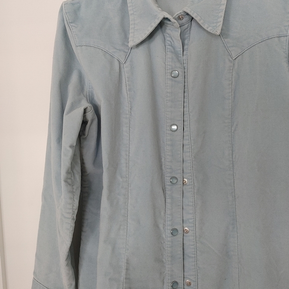 Gap blue denim color winter long sleeve blouse - Picture 2 of 6